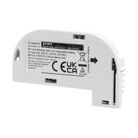 Espire ES1RF2 RF interlink module in white plastic casing with product label, shown against a plain white background.