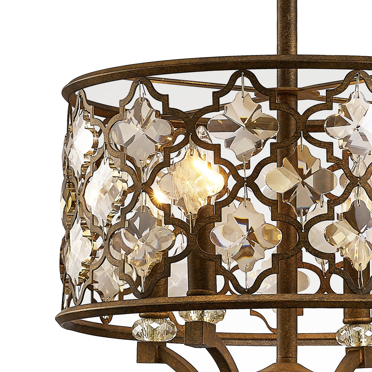 Indie 42cm Round 4 Light Crystal Chandelier - Mocha