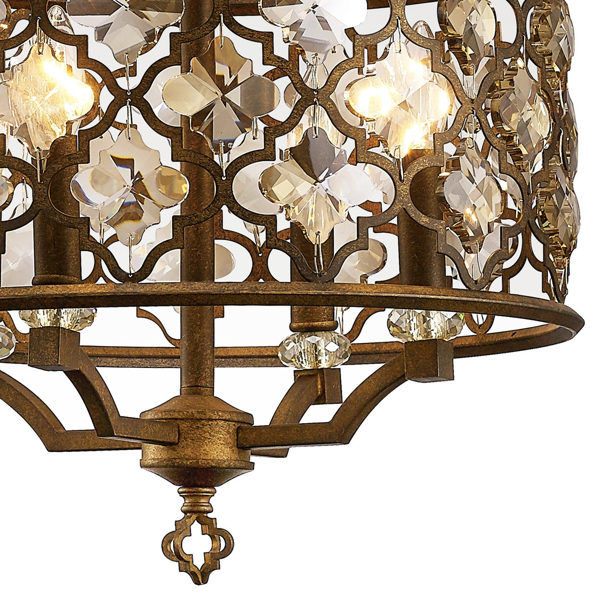 Indie 42cm Round 4 Light Crystal Chandelier - Mocha
