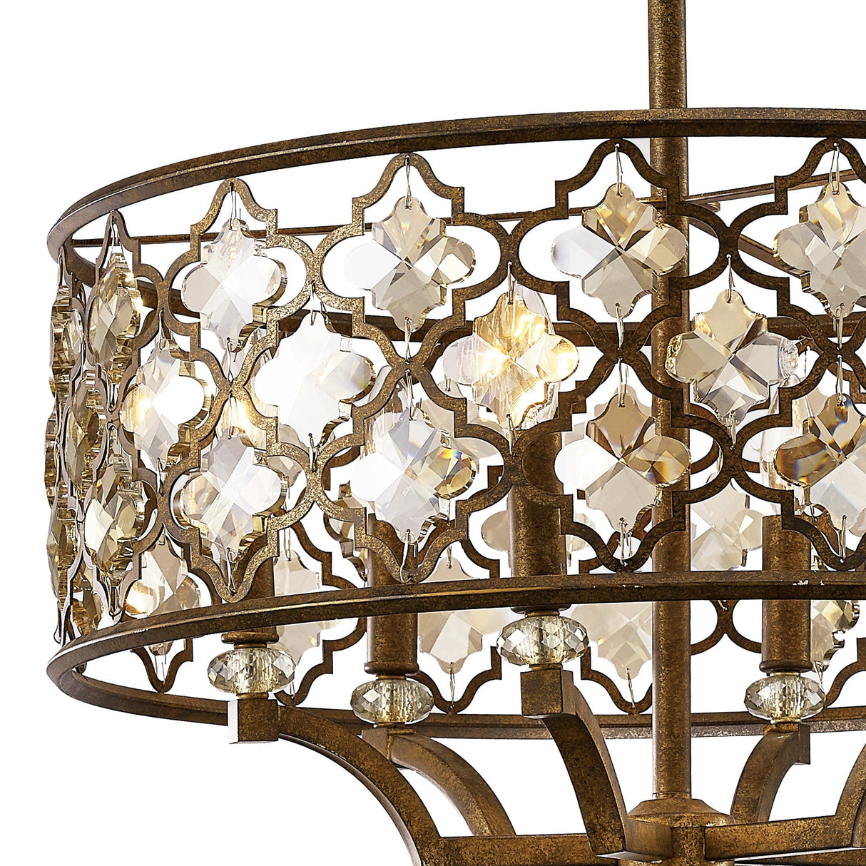 Indie 60cm Round 6 Light Crystal Chandelier - Mocha