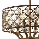 Indie 60cm Round 6 Light Crystal Chandelier - Mocha