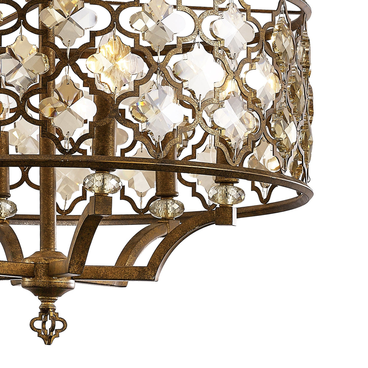 Indie 60cm Round 6 Light Crystal Chandelier - Mocha