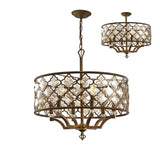 Indie 60cm Round 6 Light Crystal Chandelier - Mocha