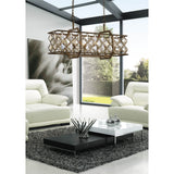 Indie Rectangular 6 Light Crystal Linear Suspension Light - Mocha