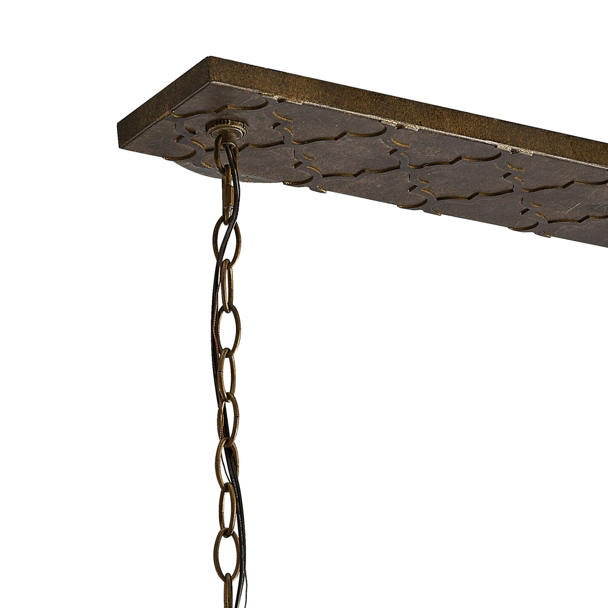 Indie Rectangular 6 Light Crystal Linear Suspension Light - Mocha