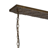 Indie Rectangular 6 Light Crystal Linear Suspension Light - Mocha