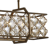 Indie Rectangular 6 Light Crystal Linear Suspension Light - Mocha