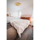 Indonesia CCT Dimmable LED Ceiling Retractable Fan Light - Brown