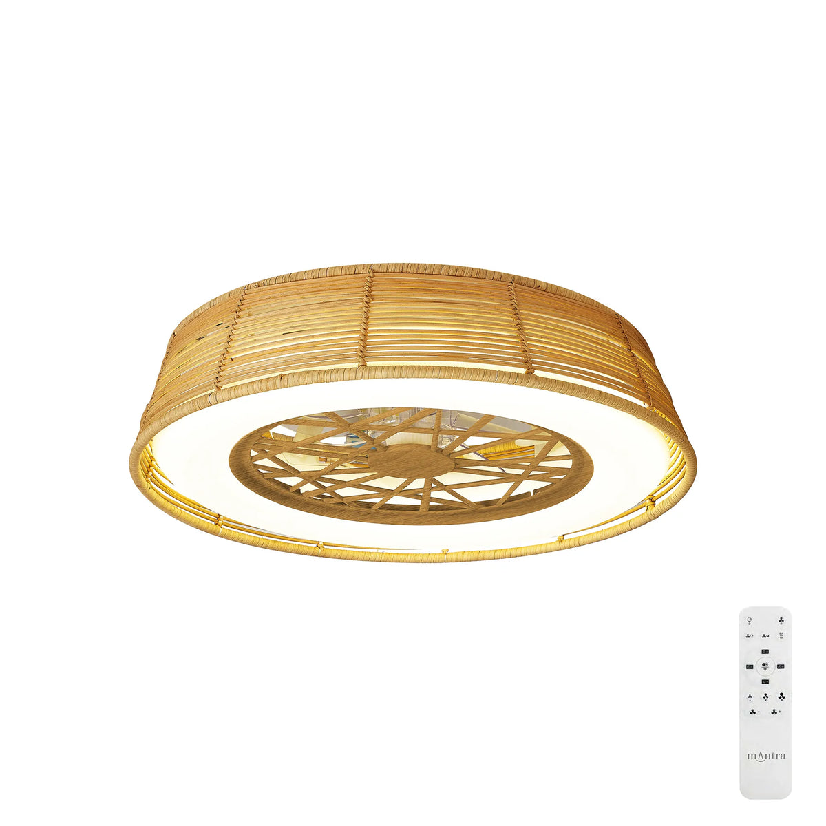 Indonesia Ceiling Fan with Light 56cm - Beige