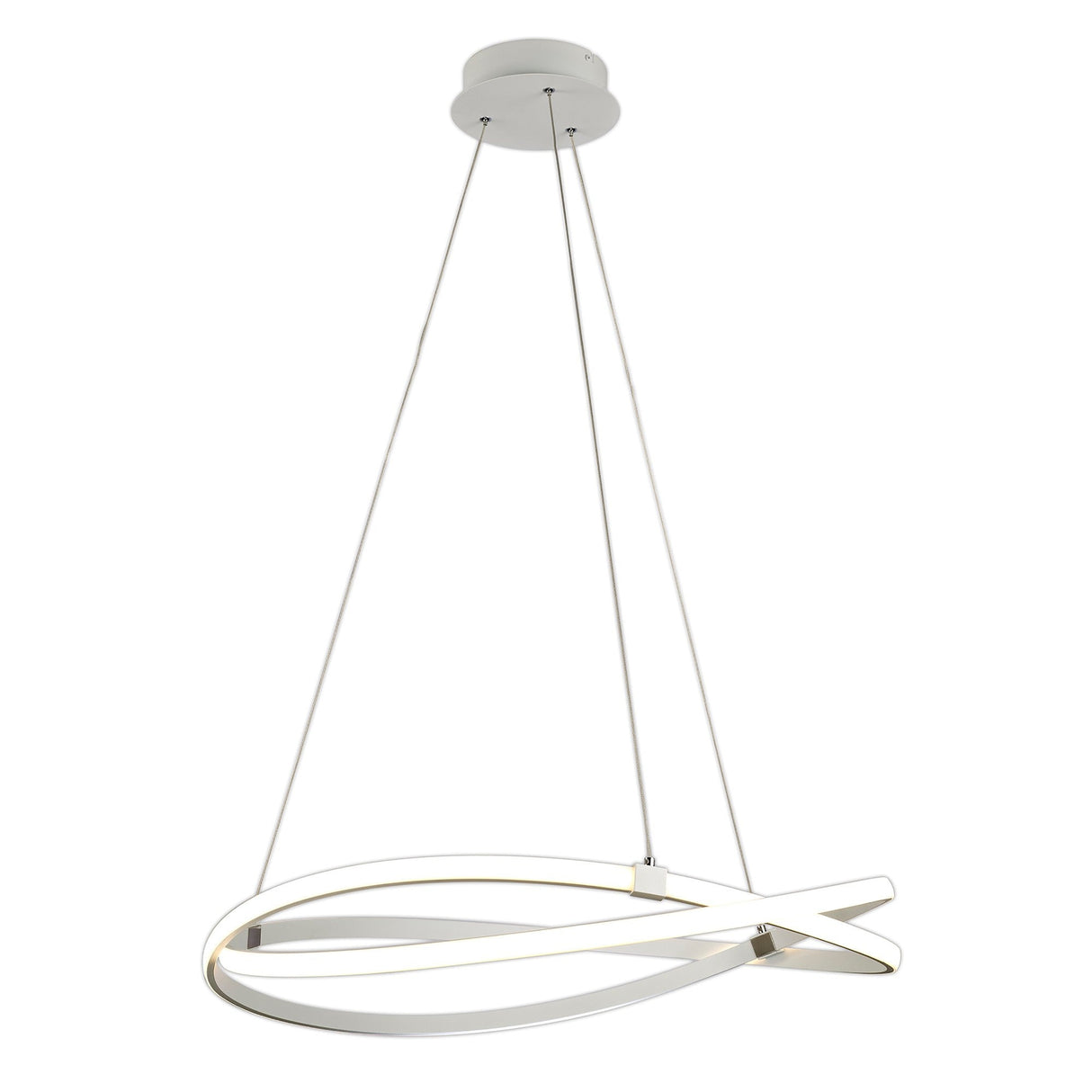 Infinity 71cm Dimmable LED Suspension Light - Chrome & White