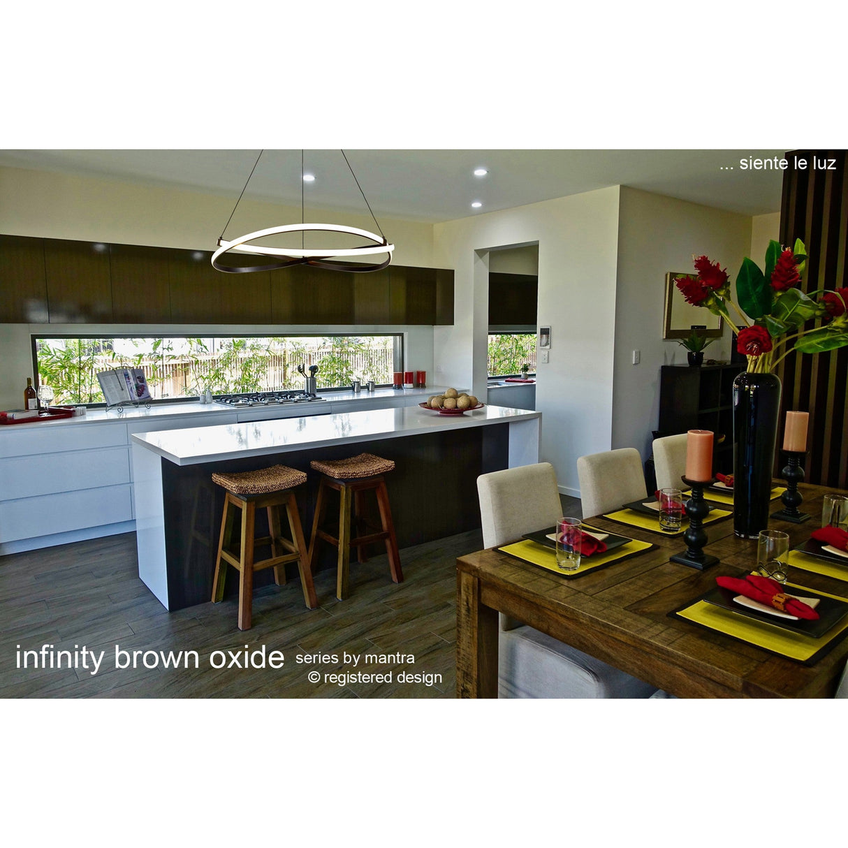 Infinity 51cm LED Suspension Light - Brown Oxide & White