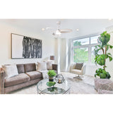 Infinity CCT Dimmable LED Ceiling Retractable Fan Light With Remote Control - White