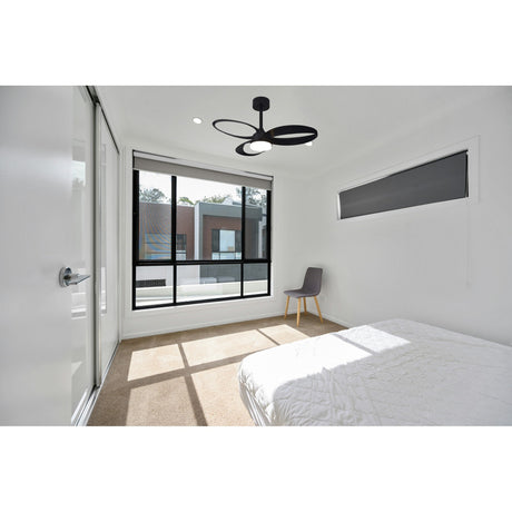 Infinity CCT Dimmable LED Ceiling Retractable Fan Light With Remote Control - Black