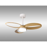 Infinity CCT Dimmable LED Ceiling Retractable Fan Light With Remote Control - White/Brown