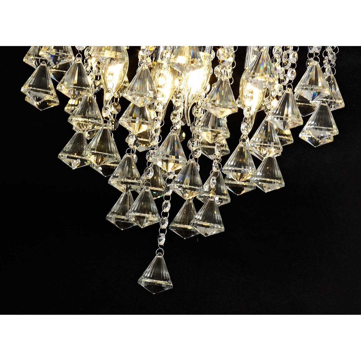 Inina 4 Light Crystal Semi-Flush Ceiling Light - Polished Chrome