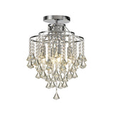 Inina 4 Light Crystal Semi-Flush Ceiling Light - Polished Chrome