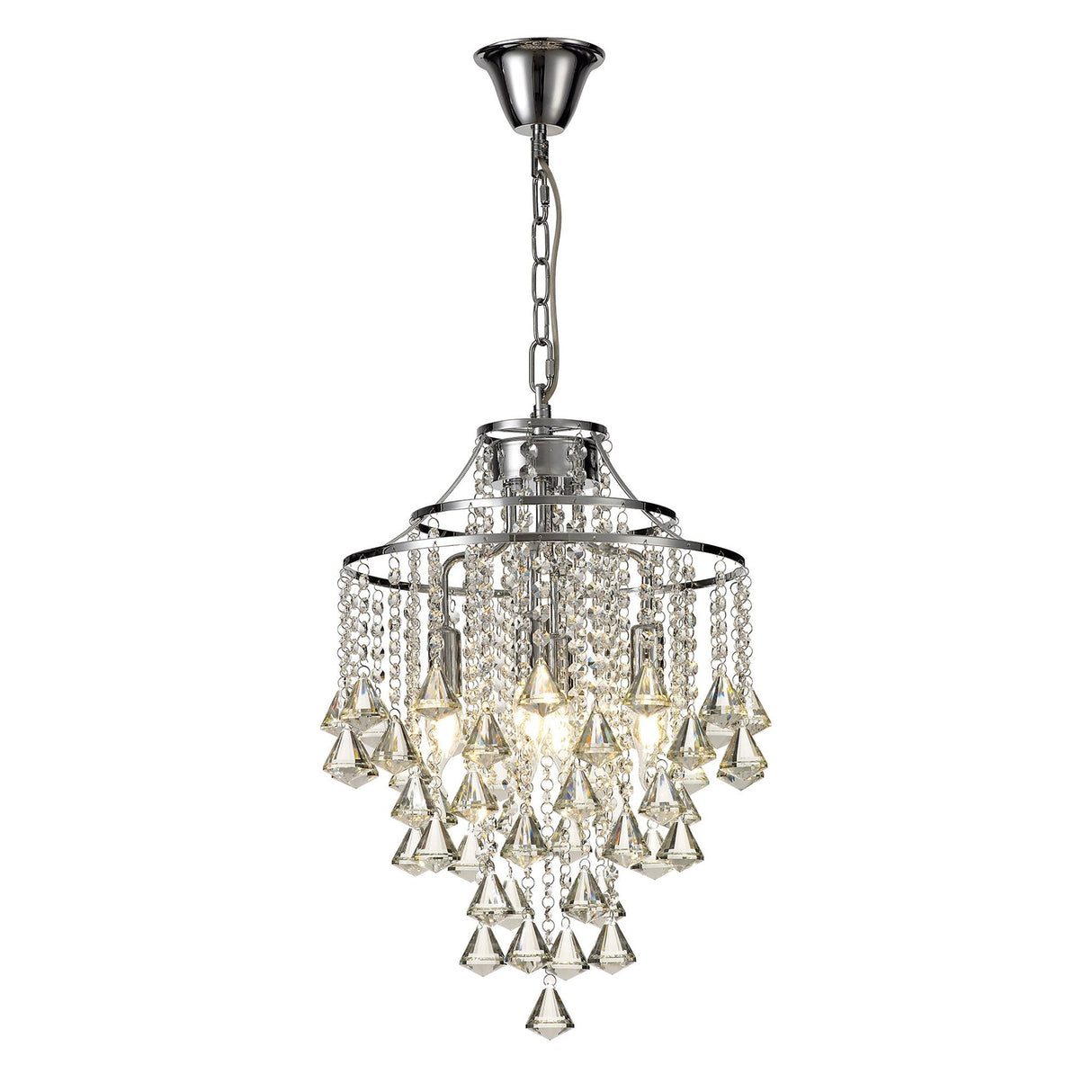 Inina 40cm 4 Light Crystal Chandelier - Polished Chrome