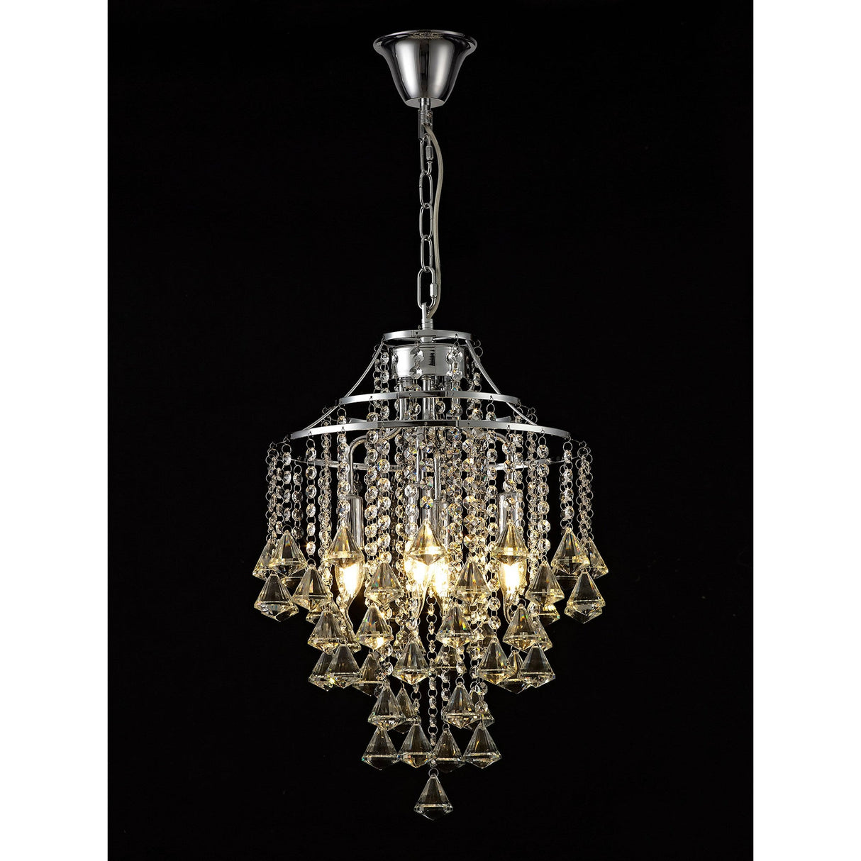 Inina 40cm 4 Light Crystal Chandelier - Polished Chrome