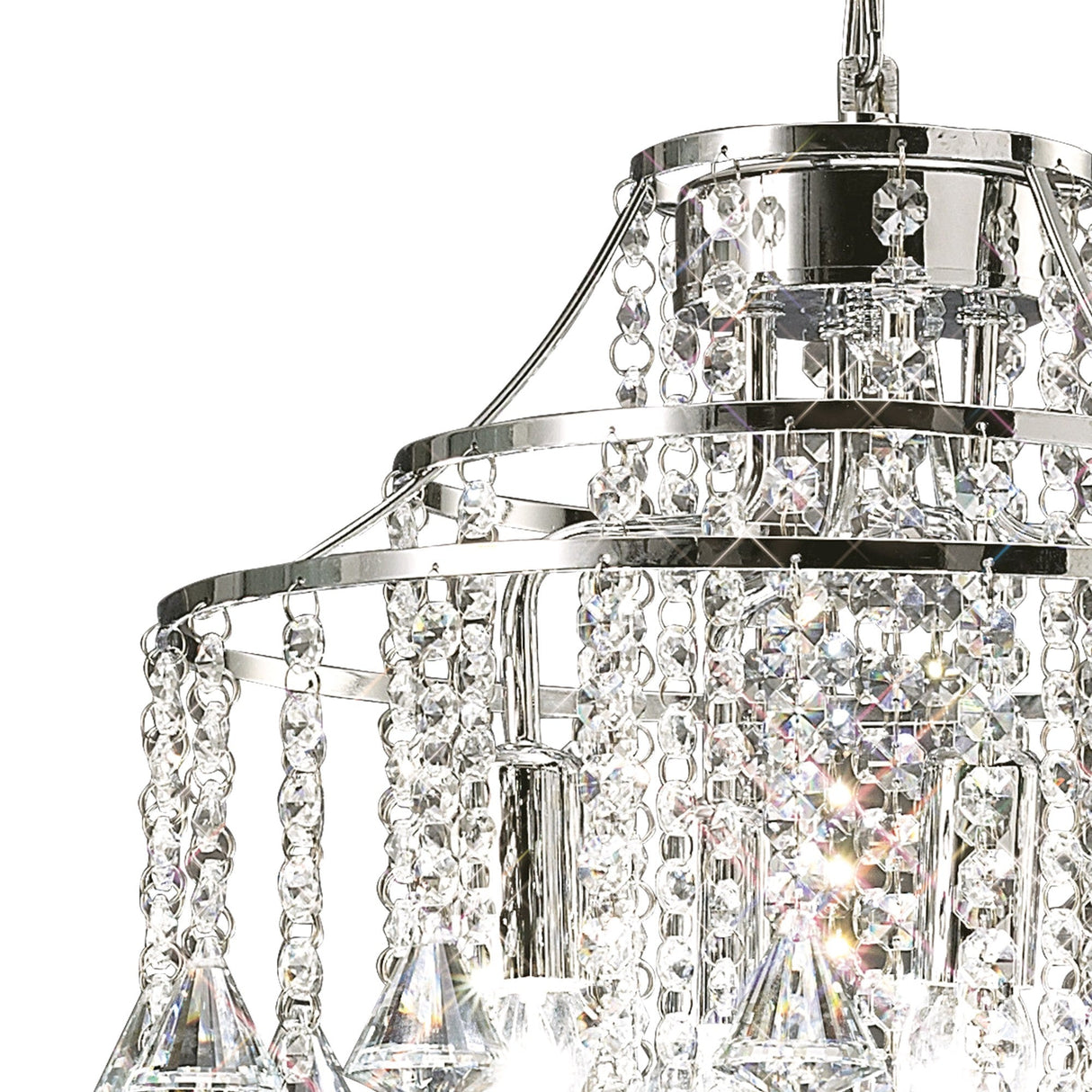 Inina 40cm 4 Light Crystal Chandelier - Polished Chrome