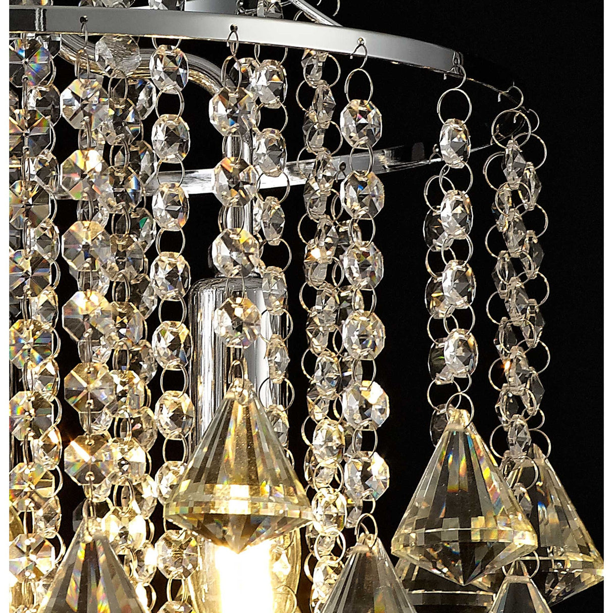 Inina 40cm 4 Light Crystal Chandelier - Polished Chrome