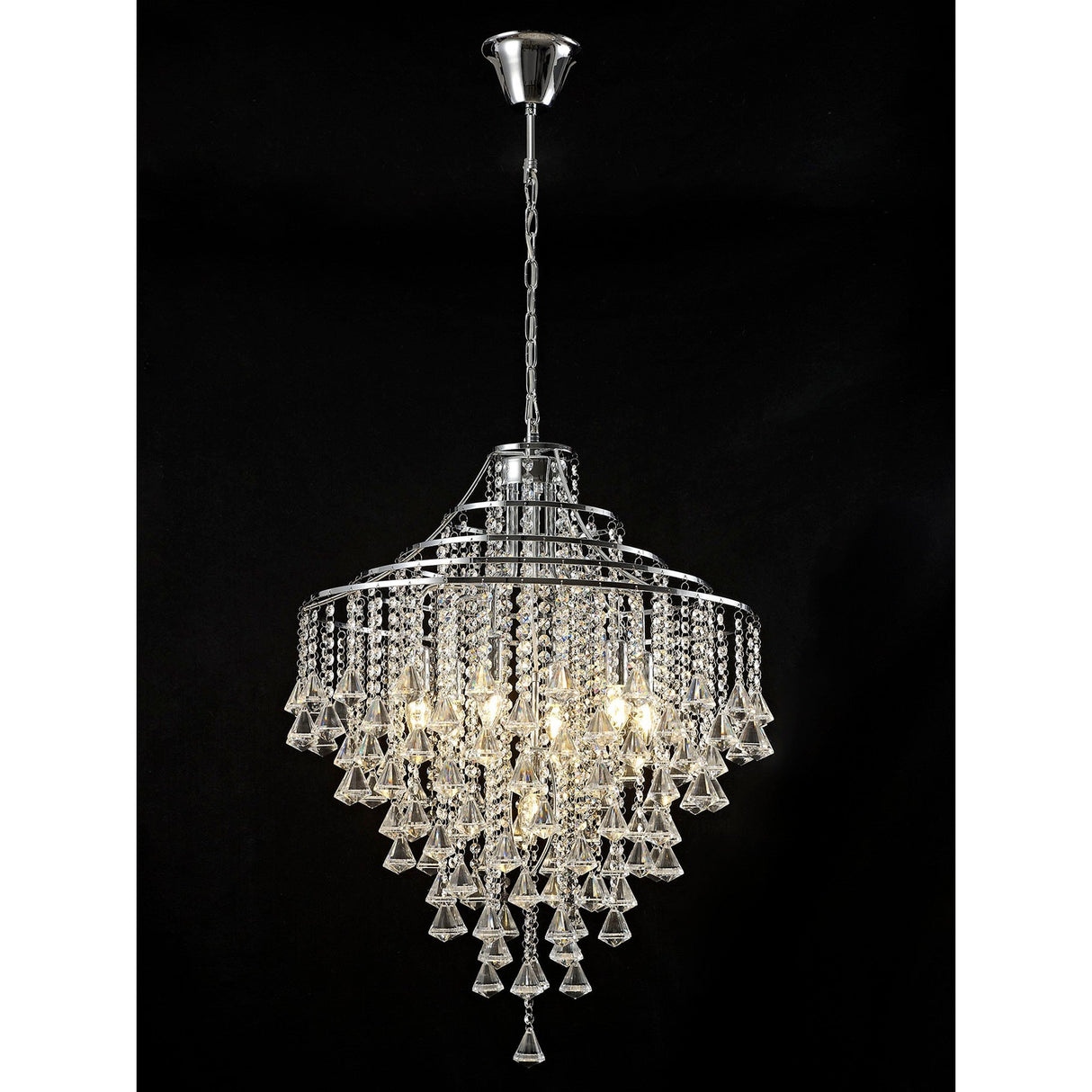 Inina 64cm 7 Light Crystal Chandelier - Polished Chrome