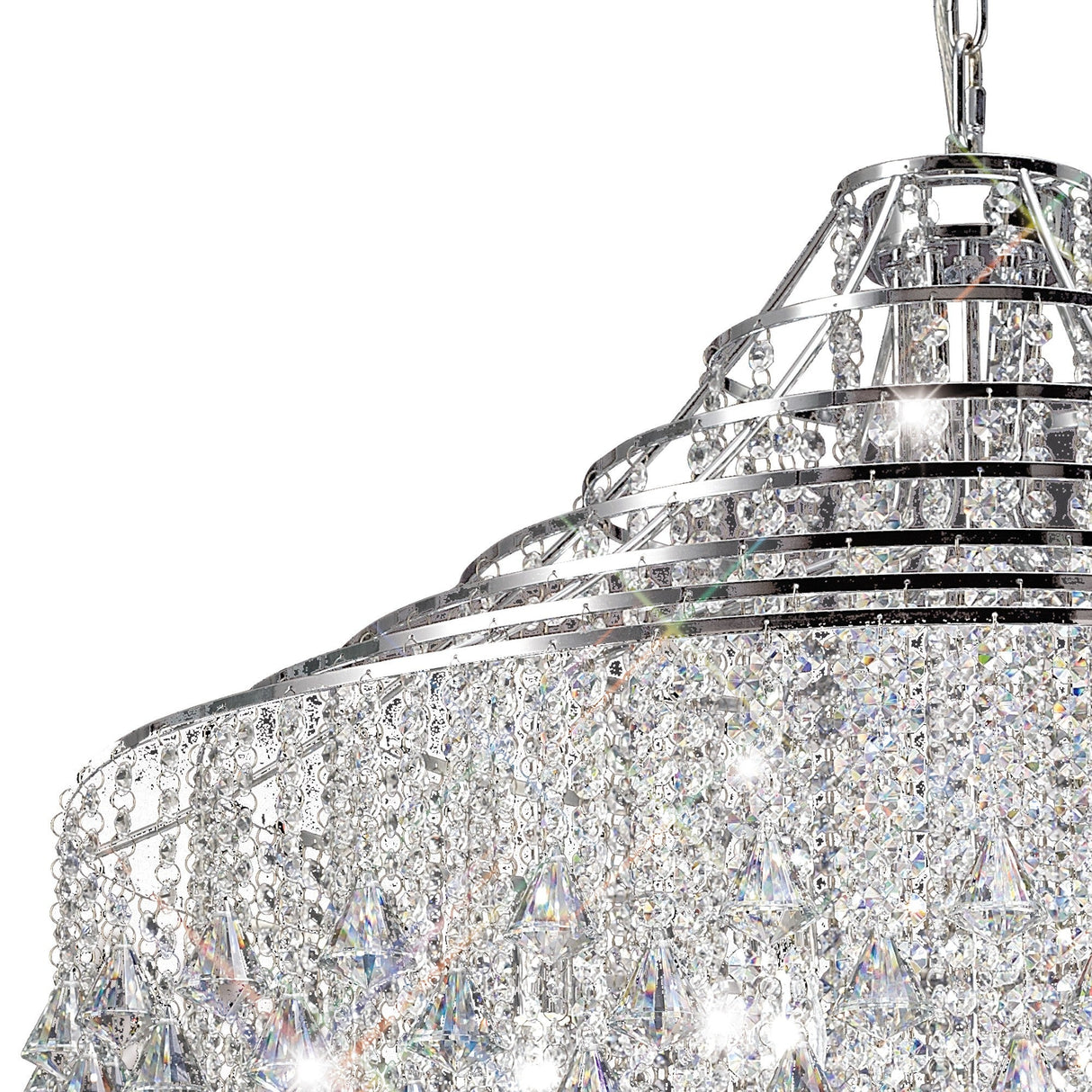 Inina 88cm 9 Light Crystal Chandelier - Polished Chrome