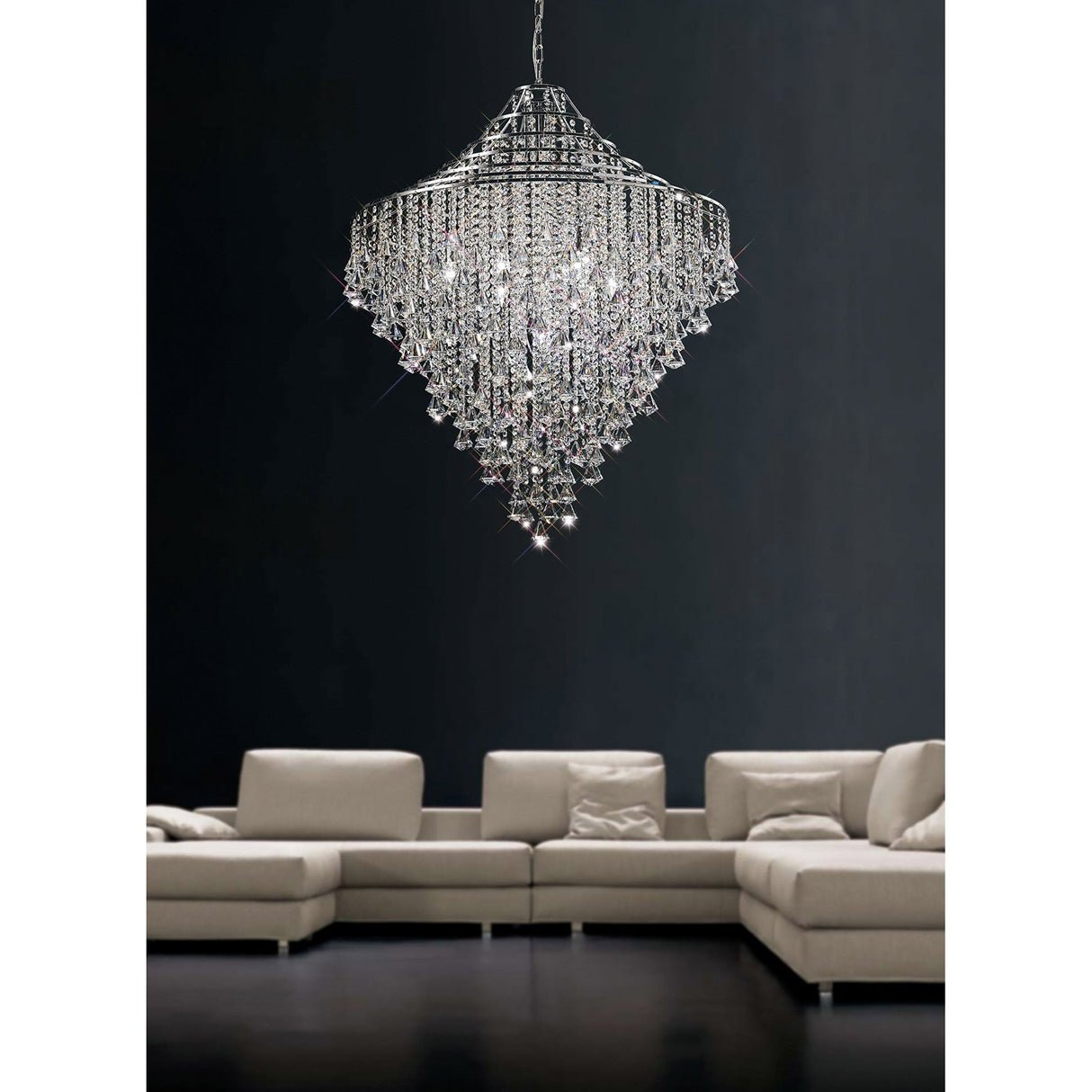 Inina 88cm 9 Light Crystal Chandelier - Polished Chrome