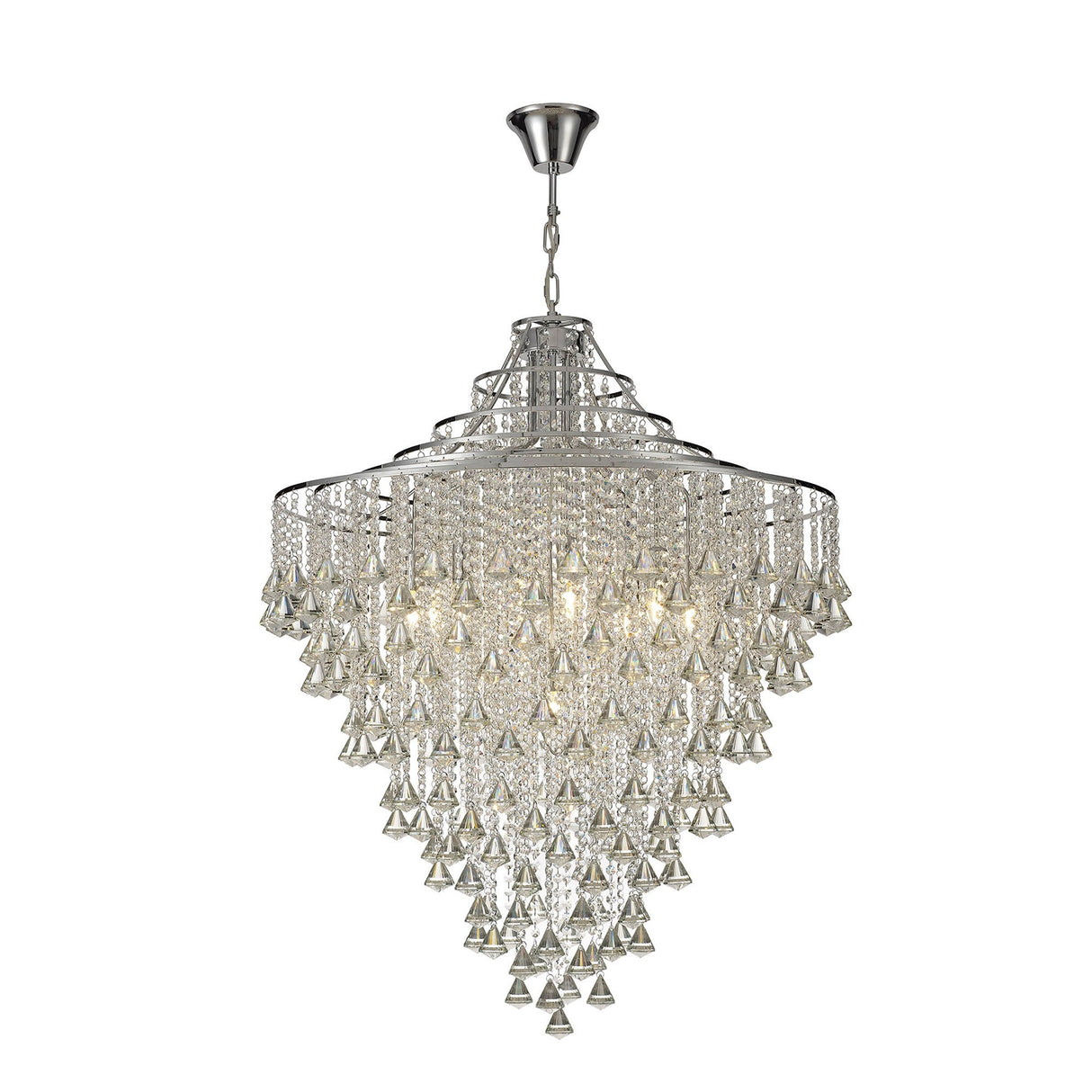 Inina 88cm 9 Light Crystal Chandelier - Polished Chrome