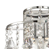 Inina 2 Light Crystal Wall Light With Switch - Chrome