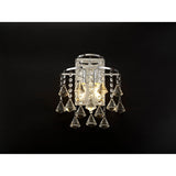 Inina 2 Light Crystal Wall Light With Switch - Chrome
