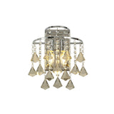 Inina 2 Light Crystal Wall Light With Switch - Chrome