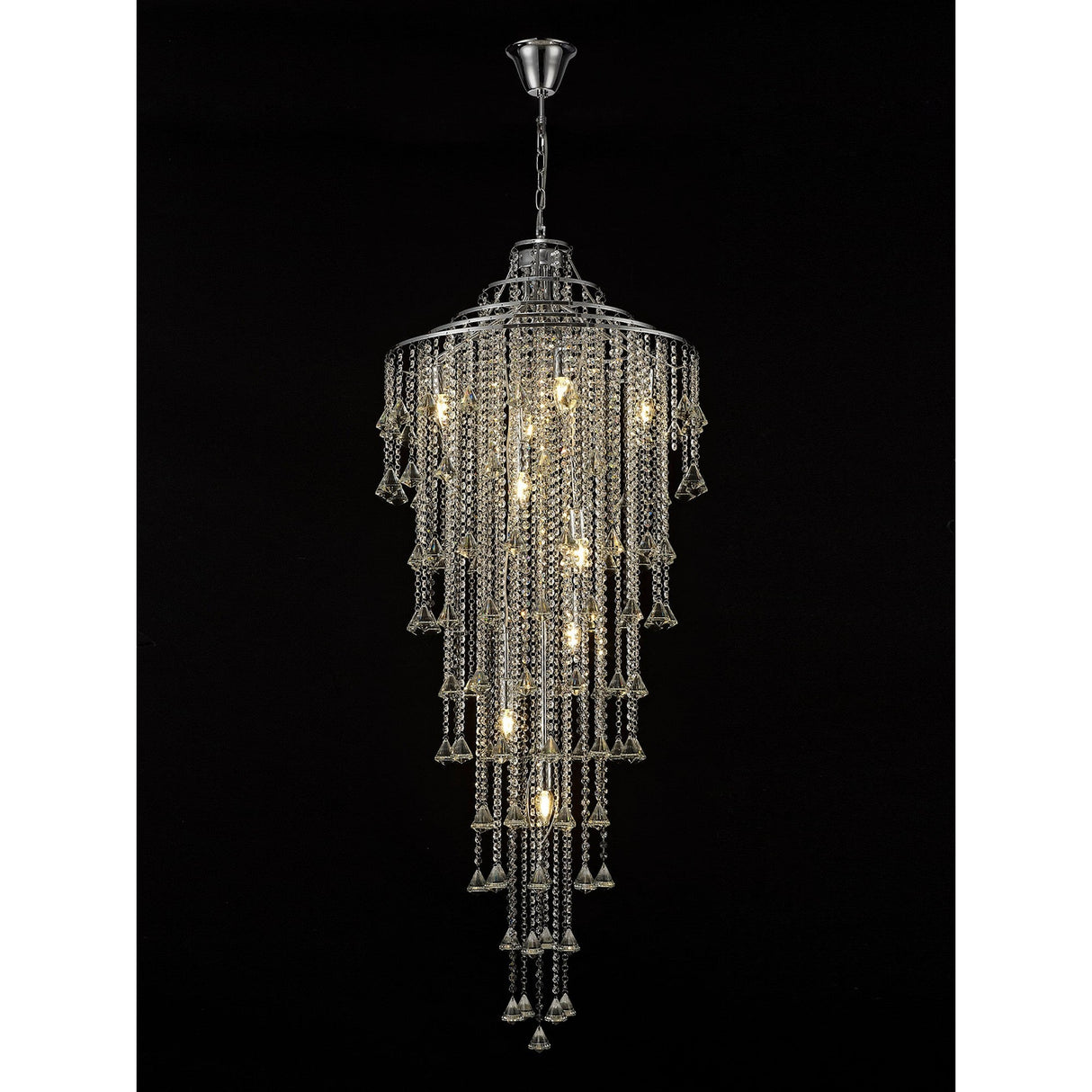 Inina 64cm 9 Light Crystal Chandelier - Polished Chrome
