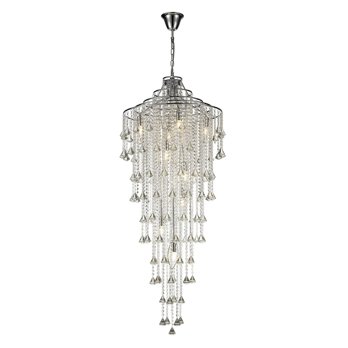Inina 64cm 9 Light Crystal Chandelier - Polished Chrome
