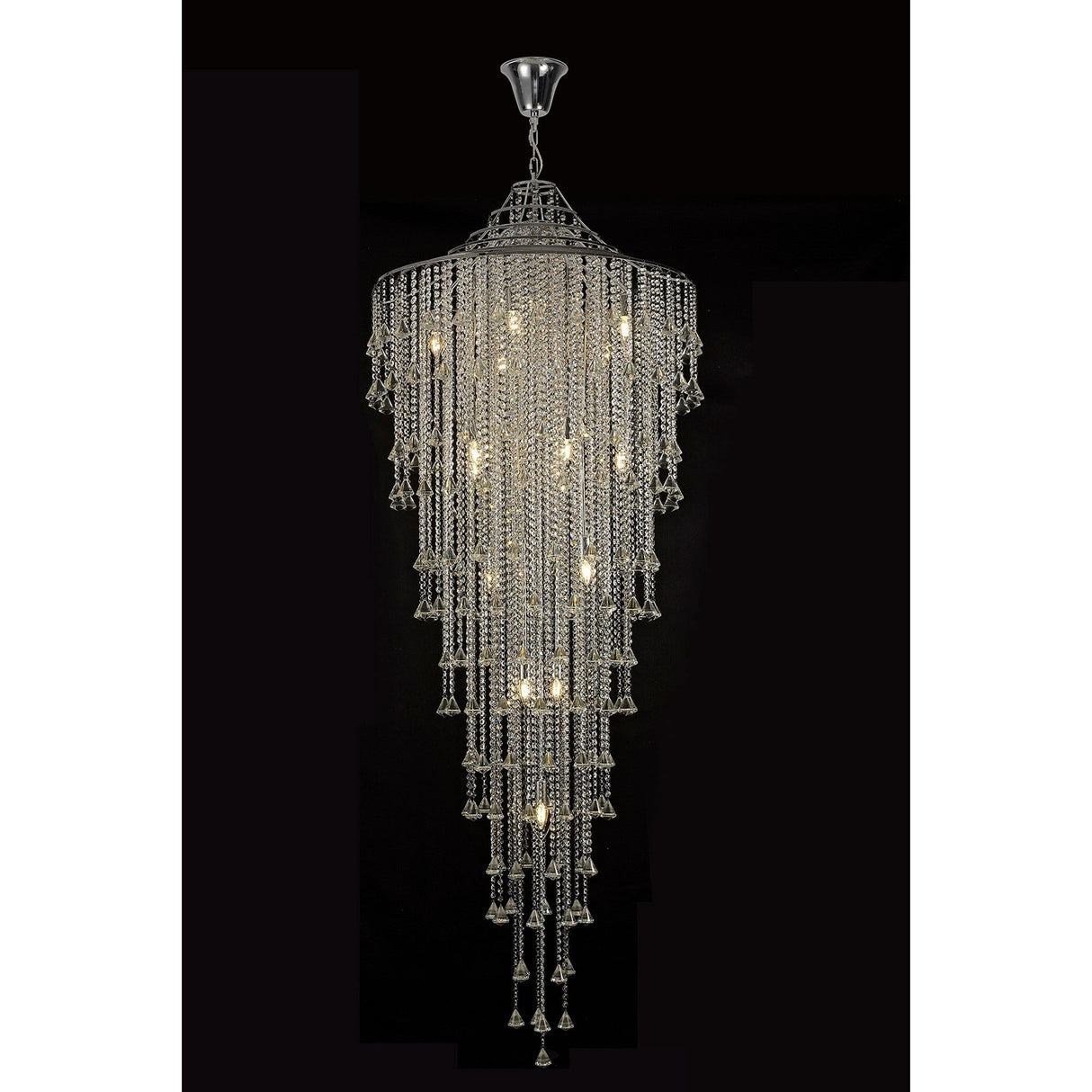 Inina 88cm 15 Light Crystal Chandelier - Polished Chrome