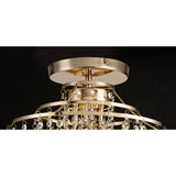 Inina 4 Light Crystal Semi-Flush Ceiling Light - French Gold