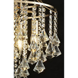 Inina 4 Light Crystal Semi-Flush Ceiling Light - French Gold