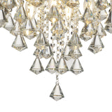 Inina 4 Light Crystal Semi-Flush Ceiling Light - French Gold