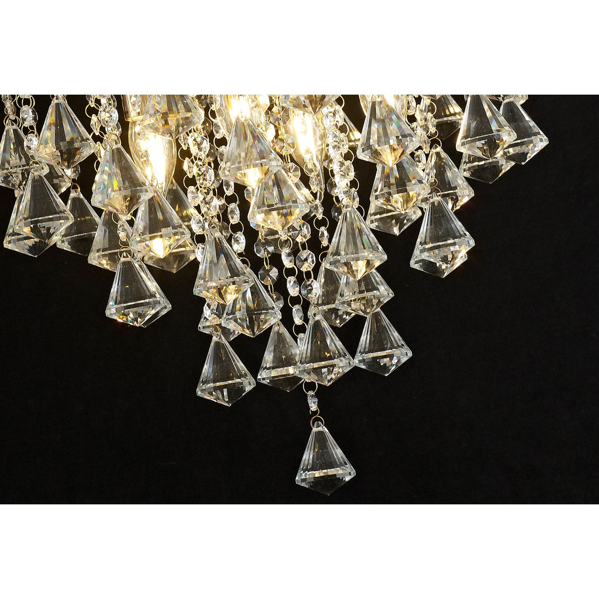 Inina 4 Light Crystal Semi-Flush Ceiling Light - French Gold