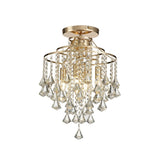 Inina 4 Light Crystal Semi-Flush Ceiling Light - French Gold