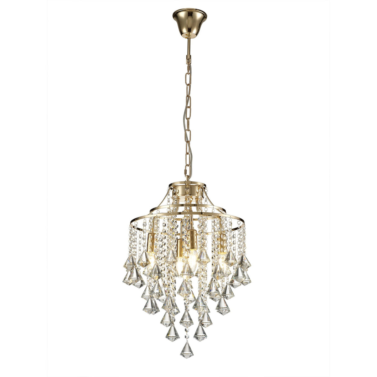 Inina 40cm 4 Light Crystal Chandelier - French Gold