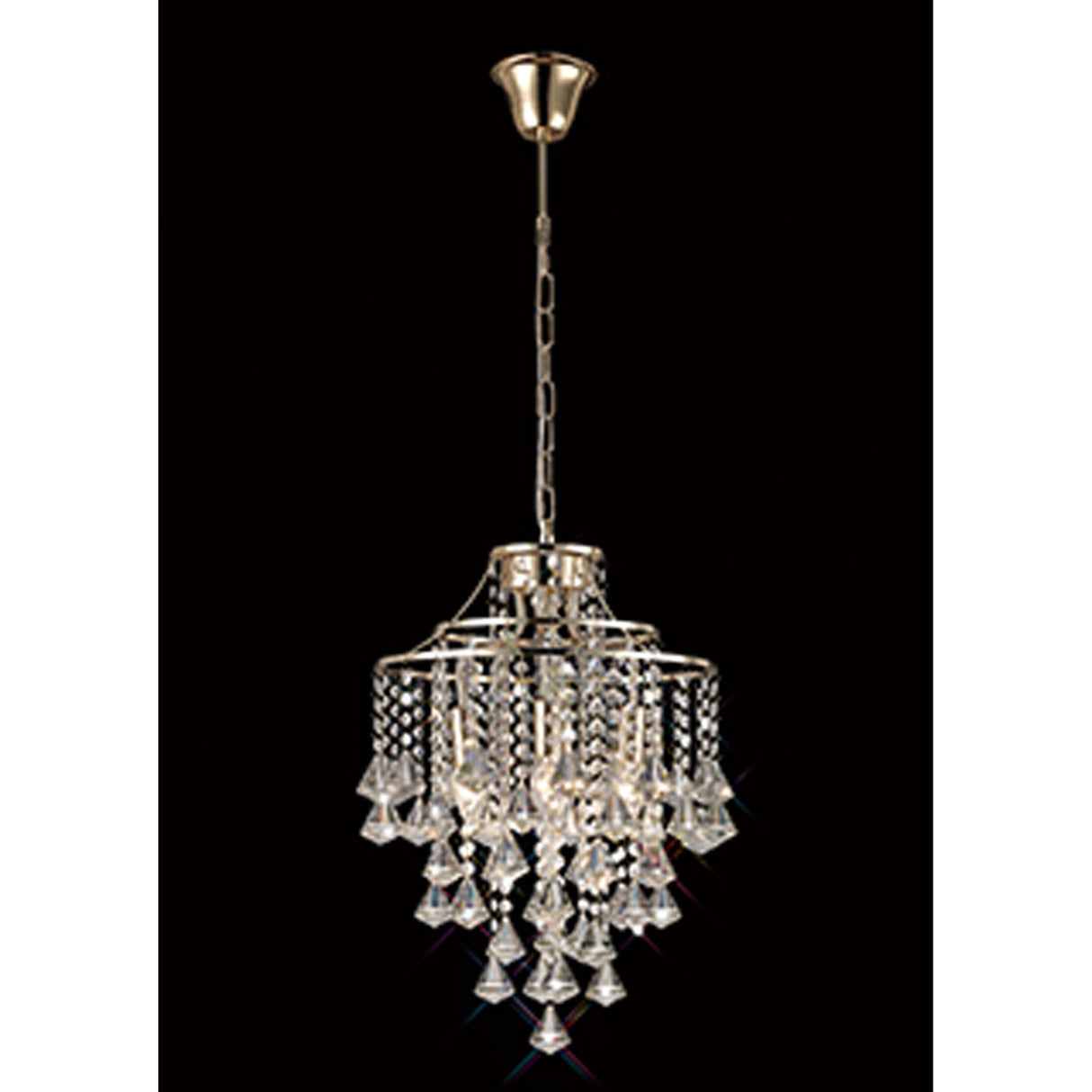 Inina 40cm 4 Light Crystal Chandelier - French Gold