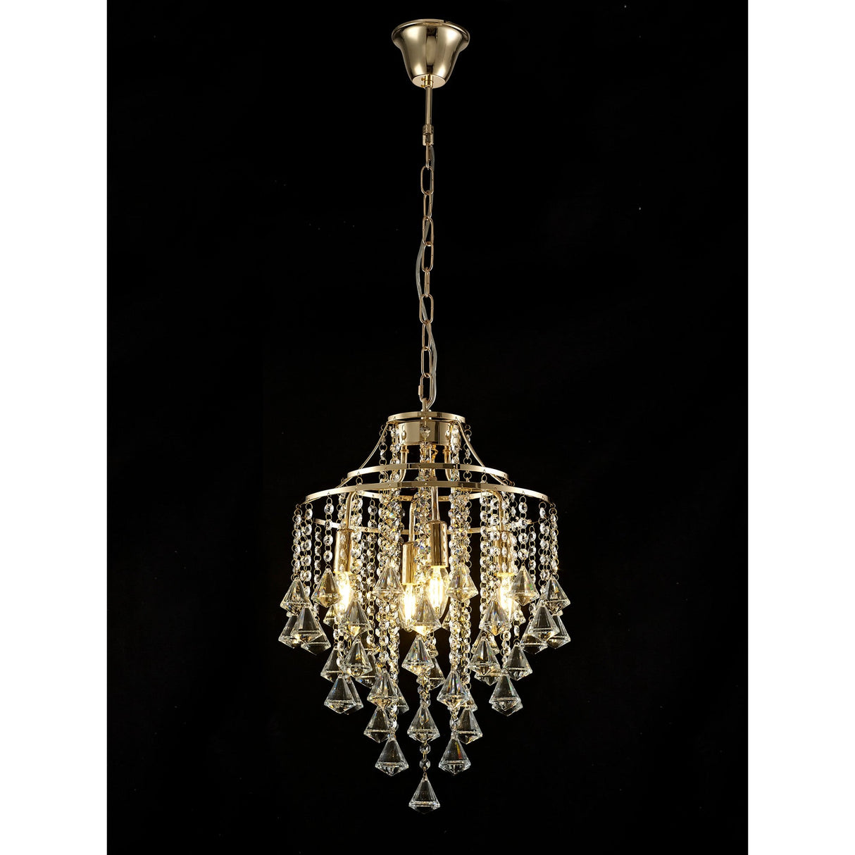 Inina 40cm 4 Light Crystal Chandelier - French Gold