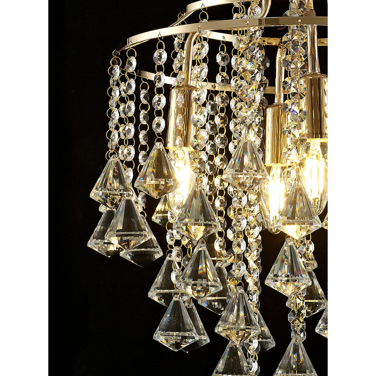 Inina 40cm 4 Light Crystal Chandelier - French Gold