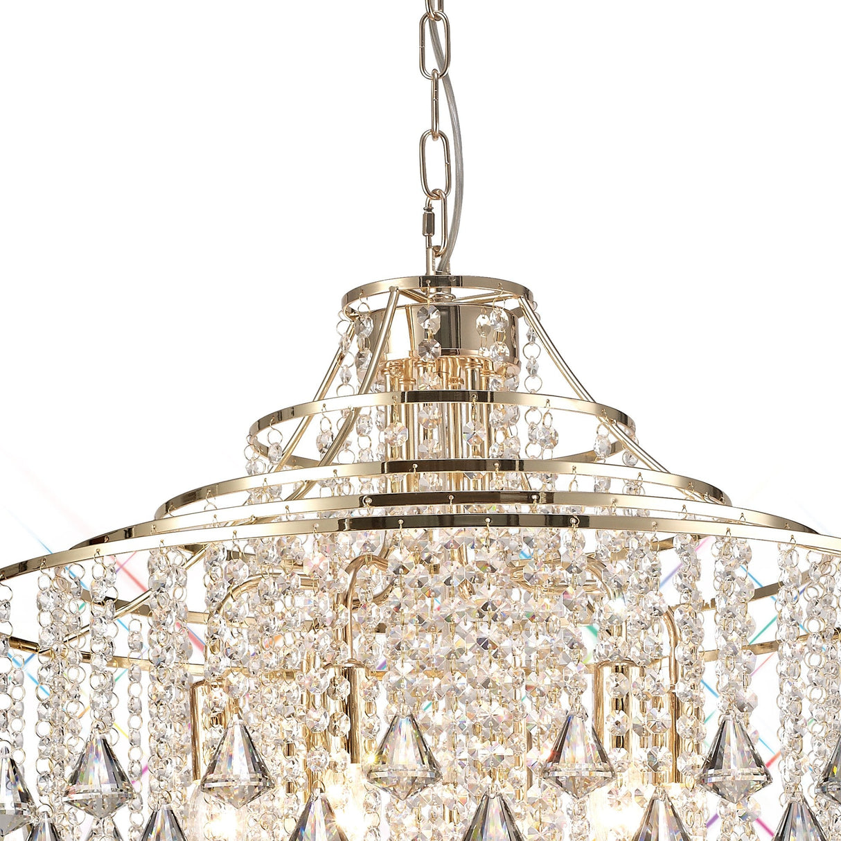 Inina 64cm 7 Light Crystal Chandelier - French Gold