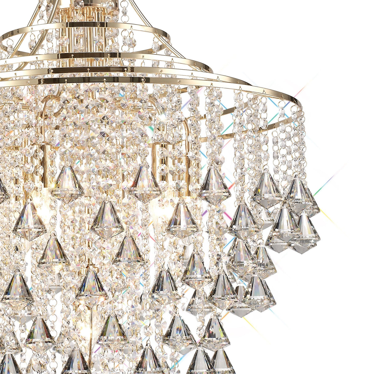 Inina 64cm 7 Light Crystal Chandelier - French Gold
