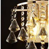 Inina 2 Light Crystal Wall Light With Switch - Gold