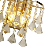 Inina 2 Light Crystal Wall Light With Switch - Gold