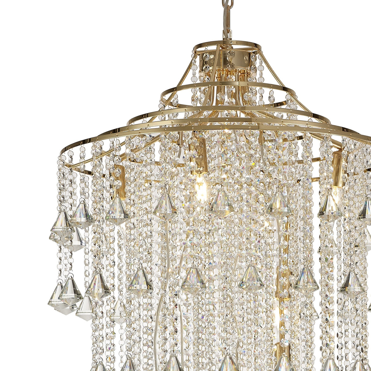 Inina 64cm 9 Light Crystal Chandelier - French Gold