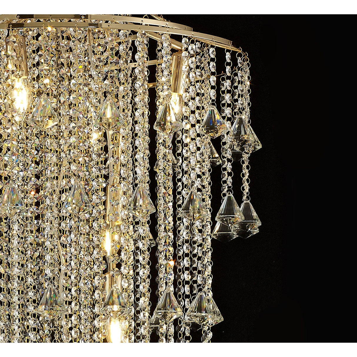 Inina 64cm 9 Light Crystal Chandelier - French Gold