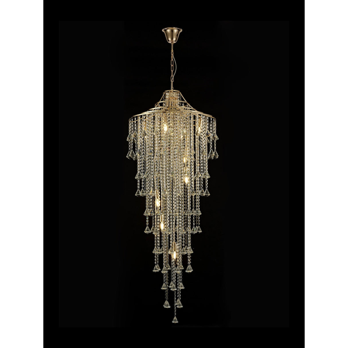 Inina 64cm 9 Light Crystal Chandelier - French Gold